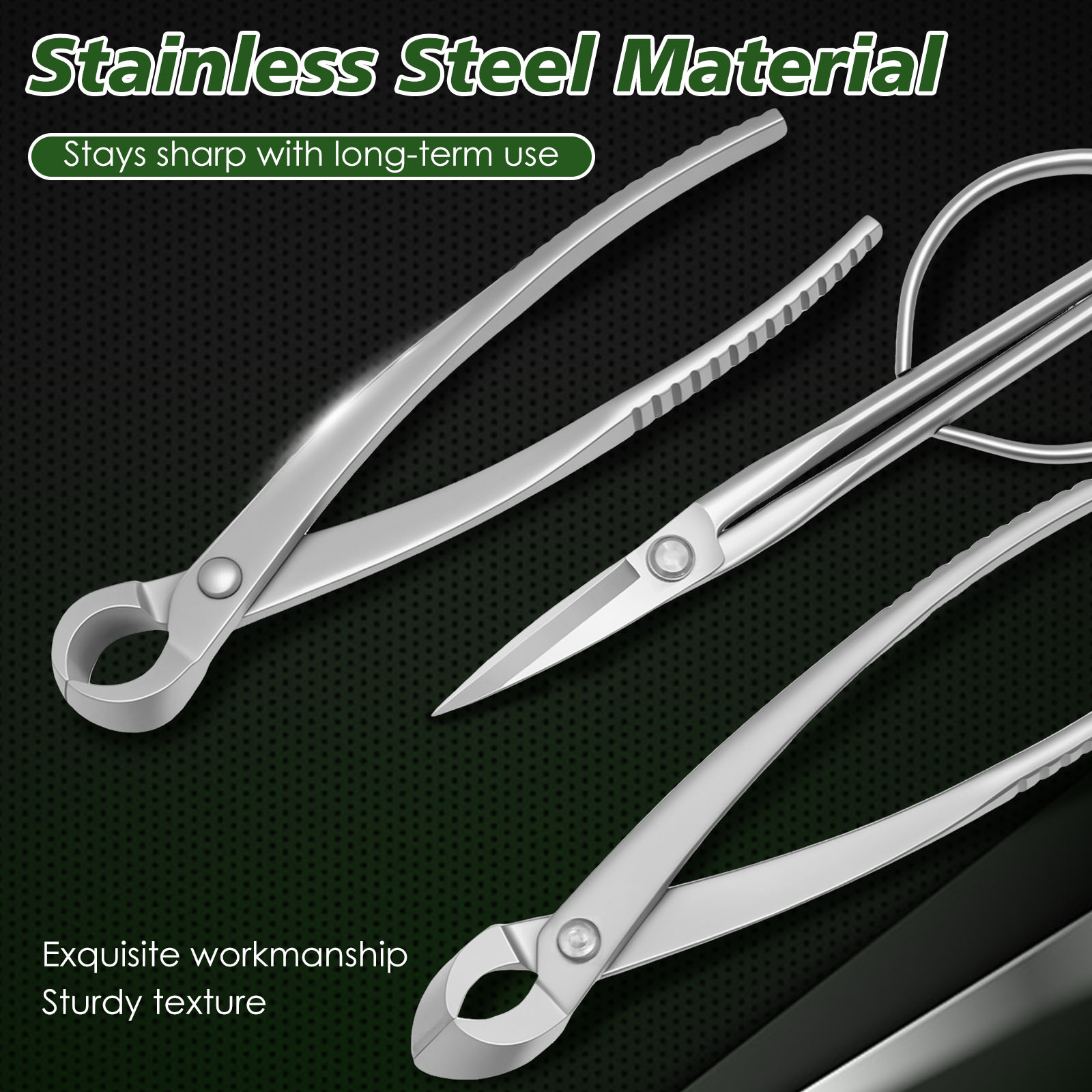 3 Pcs Bonsai Tool Set with Kno - Trimming Scissor Set recension och pris